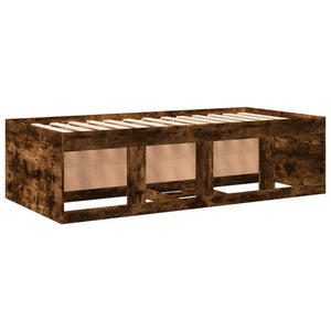 vidaXL Day Bed with Drawers without Mattress Smoked Oak 100x200 cm