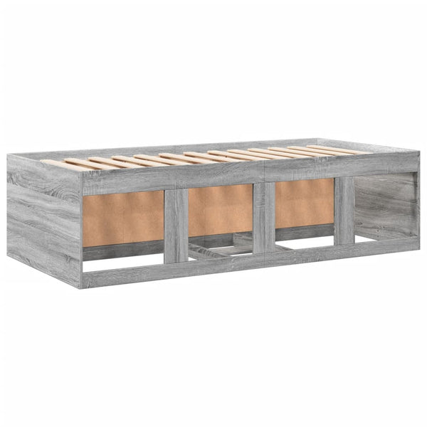vidaXL Day Bed with Drawers without Mattress Grey Sonoma 100x200 cm