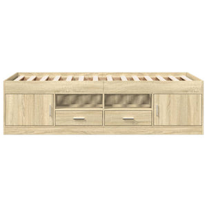 vidaXL Day Bed with Drawers without Mattress Sonoma Oak 90x200 cm