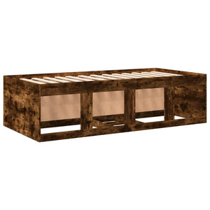 vidaXL Day Bed with Drawers without Mattress Smoked Oak 90x200 cm