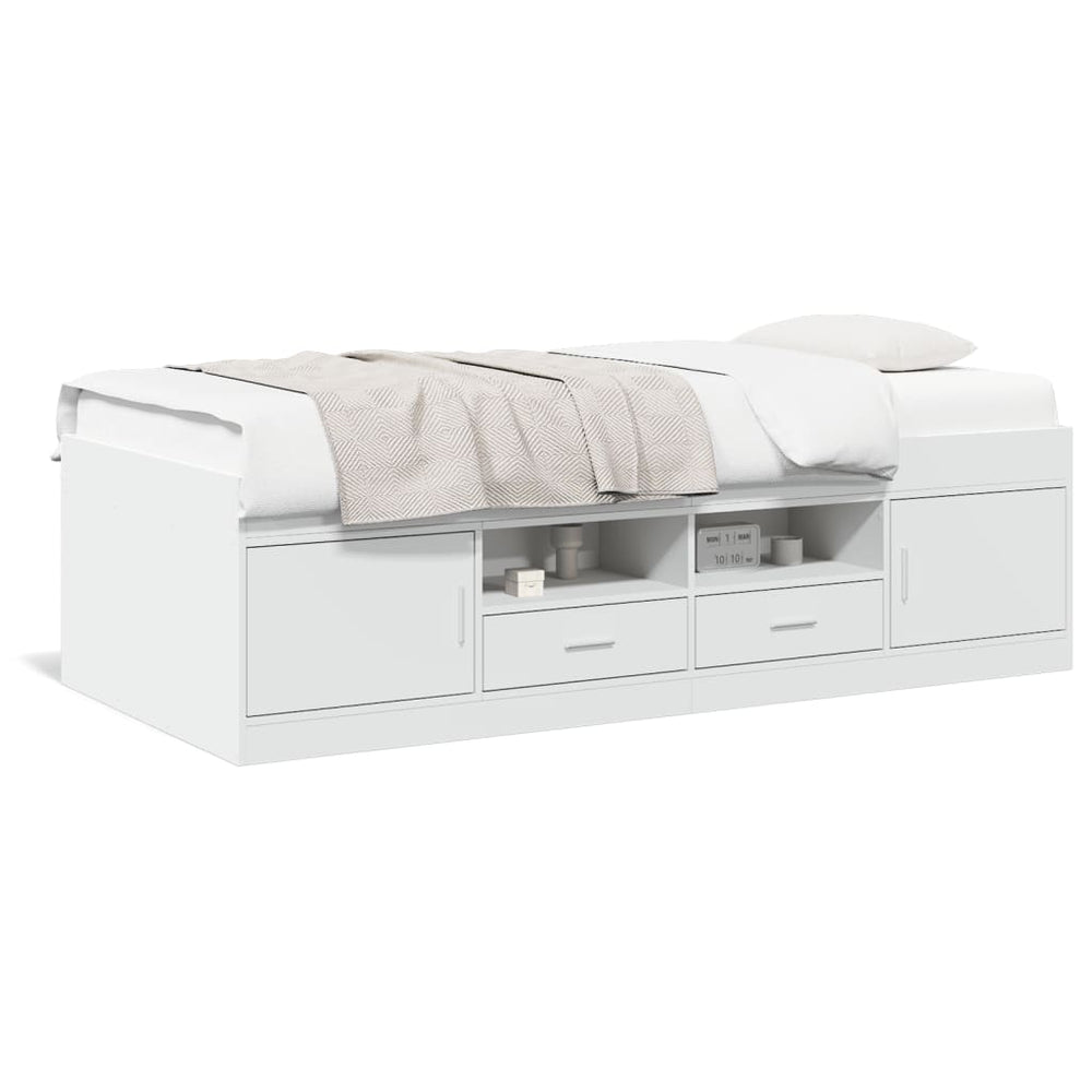 vidaXL Daybed with Drawers without Mattress White 90x190 cm