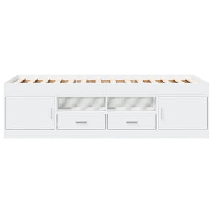 vidaXL Day Bed with Drawers without Mattress White 75x190 cm