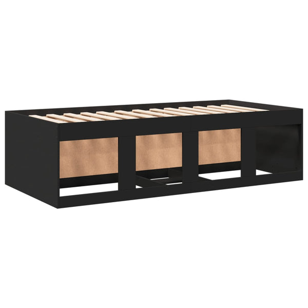 vidaXL Day Bed with Drawers without Mattress Black 75x190 cm