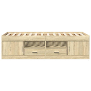vidaXL Day Bed with Drawers without Mattress Sonoma Oak 75x190 cm