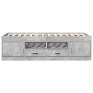 vidaXL Day Bed with Drawers without Mattress Concrete Grey 75x190 cm