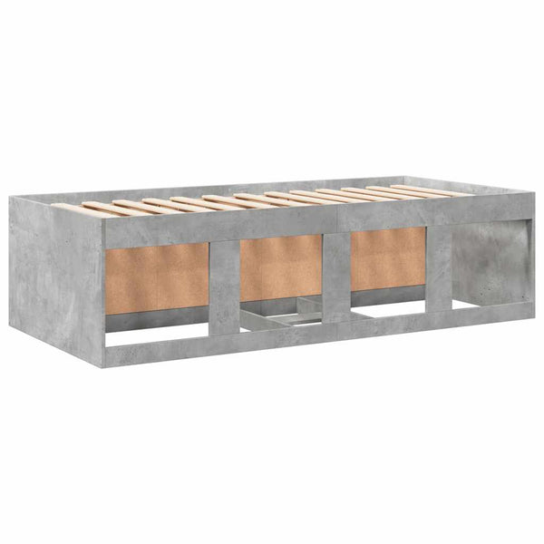 vidaXL Day Bed with Drawers without Mattress Concrete Grey 75x190 cm
