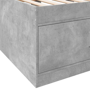 vidaXL Day Bed with Drawers without Mattress Concrete Grey 75x190 cm