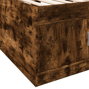vidaXL Day Bed with Drawers without Mattress Smoked Oak 75x190 cm