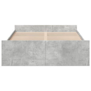 vidaXL Bed Frame with Drawers Concrete Grey 120x200 cm Engineered Wood