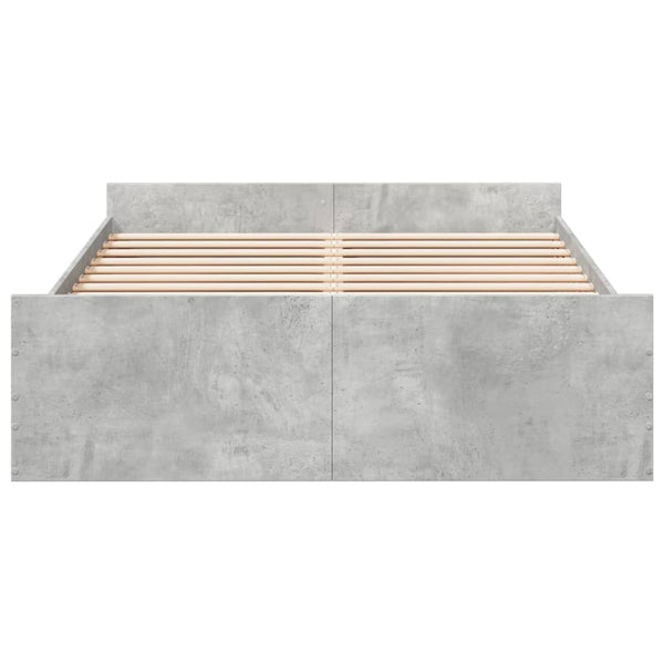 vidaXL Bed Frame with Drawers Concrete Grey 120x200 cm Engineered Wood