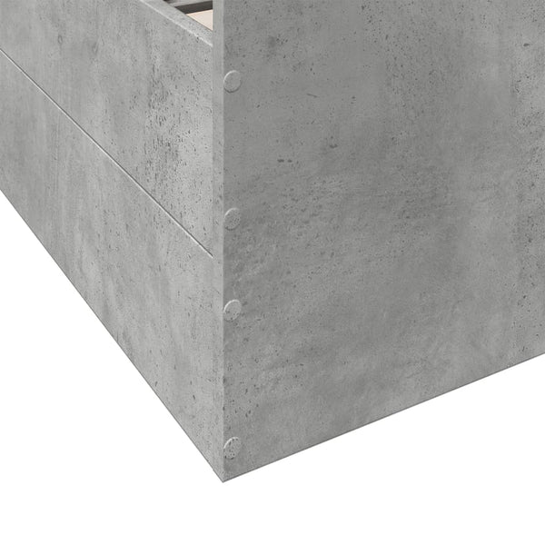 vidaXL Bed Frame with Drawers Concrete Grey 120x200 cm Engineered Wood