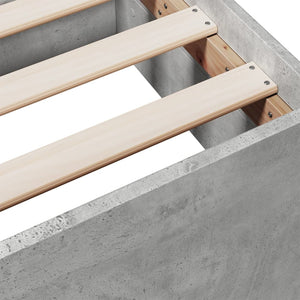 vidaXL Bed Frame with Drawers Concrete Grey 120x200 cm Engineered Wood