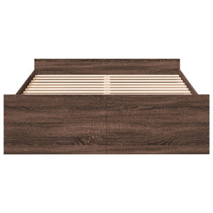 vidaXL Bed Frame with Drawers Brown Oak-look 120x200 cm