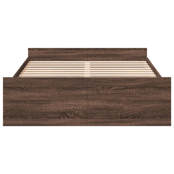 vidaXL Bed Frame with Drawers Brown Oak-look 120x200 cm