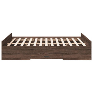 vidaXL Bed Frame with Drawers Brown Oak-look 120x200 cm