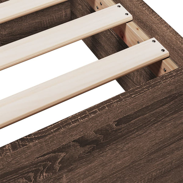 vidaXL Bed Frame with Drawers Brown Oak-look 120x200 cm
