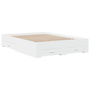 vidaXL Bed Frame with Drawers White 120x200 cm Engineered Wood