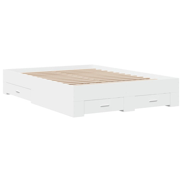vidaXL Bed Frame with Drawers White 120x200 cm Engineered Wood