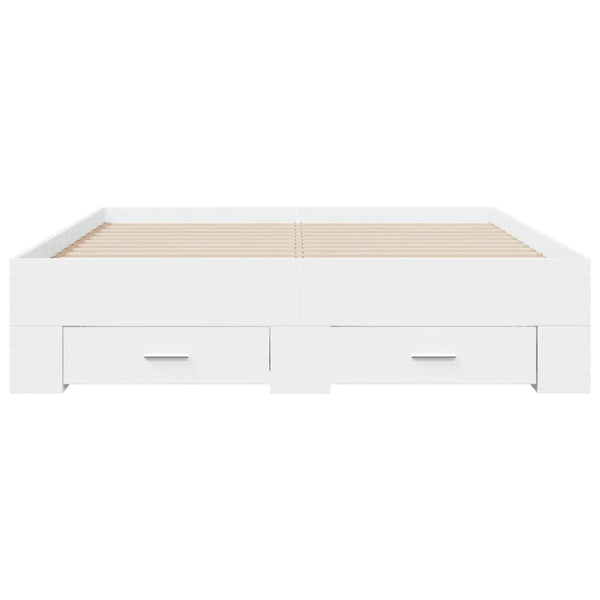 vidaXL Bed Frame with Drawers White 120x200 cm Engineered Wood
