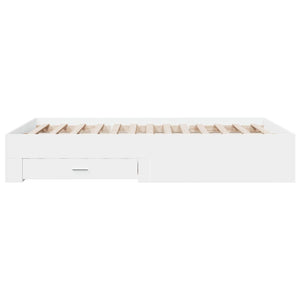vidaXL Bed Frame with Drawers White 120x200 cm Engineered Wood