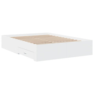 vidaXL Bed Frame with Drawers White 120x200 cm Engineered Wood