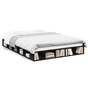vidaXL Bed Frame Black 160x200 cm Engineered Wood