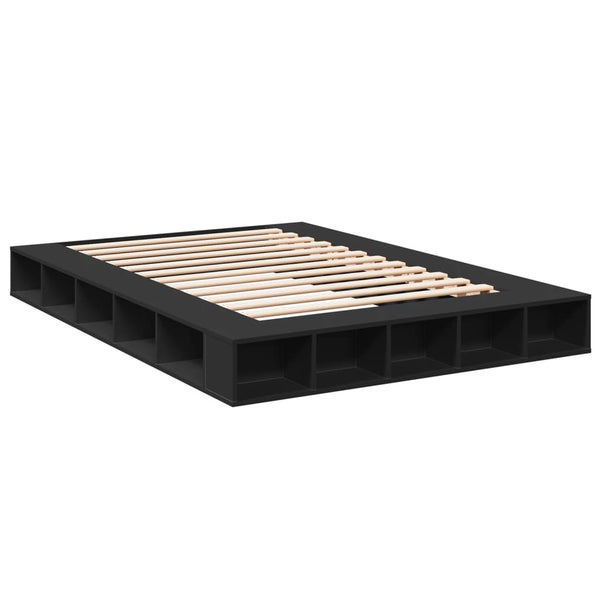vidaXL Bed Frame Black 160x200 cm Engineered Wood