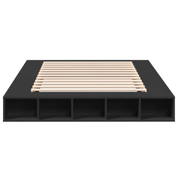 vidaXL Bed Frame Black 160x200 cm Engineered Wood