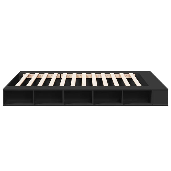 vidaXL Bed Frame Black 160x200 cm Engineered Wood
