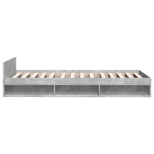 vidaXL Bed Frame with Drawer Concrete Grey 90x190 cm Engineered Wood