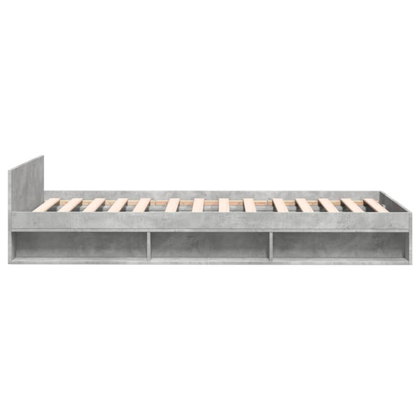 vidaXL Bed Frame with Drawer Concrete Grey 90x190 cm Engineered Wood