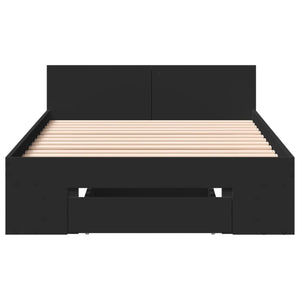 vidaXL Bed Frame with Drawer Black 100x200 cm Engineered Wood