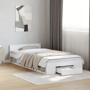 vidaXL Bed Frame with Drawer White 90x200 cm Engineered Wood
