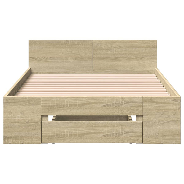 vidaXL Bed Frame with Drawer Sonoma Oak 90x200 cm Engineered Wood