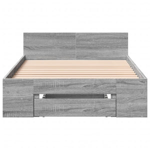 vidaXL Bed Frame with Drawer Grey Sonoma 90x200 cm Engineered Wood