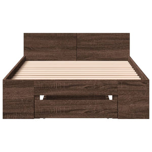 vidaXL Bed Frame with Drawer Brown Oak-Look 90x200 cm