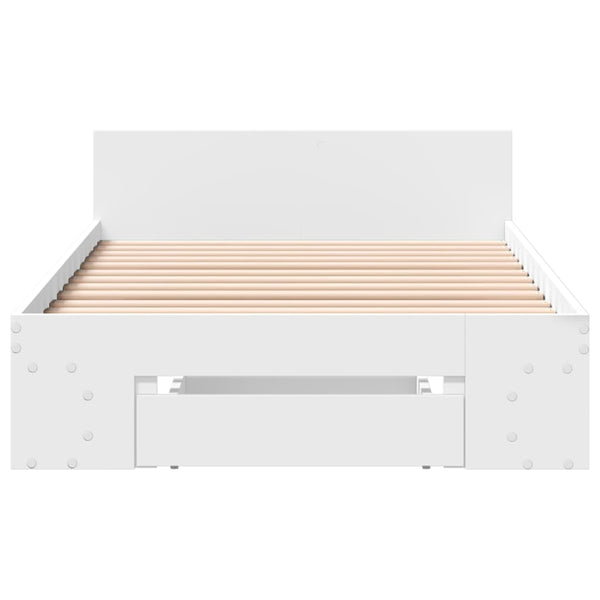 vidaXL Bed Frame with Drawer White 75x190 cm Engineered Wood