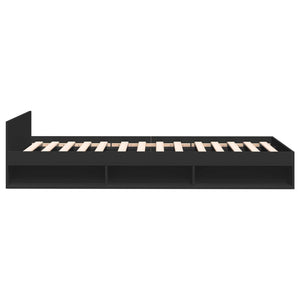 vidaXL Bed Frame with Drawer Black 75x190 cm Engineered Wood