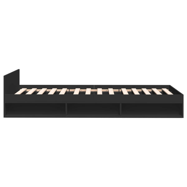 vidaXL Bed Frame with Drawer Black 75x190 cm Engineered Wood