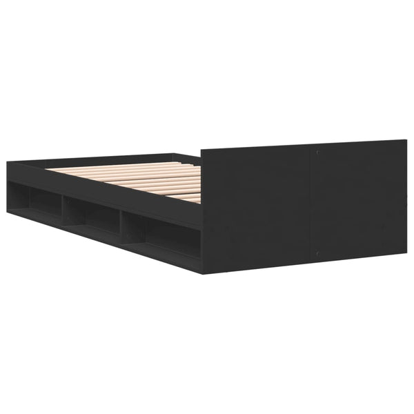 vidaXL Bed Frame with Drawer Black 75x190 cm Engineered Wood