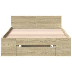 vidaXL Bed Frame with Drawer Sonoma Oak 75x190 cm Engineered Wood