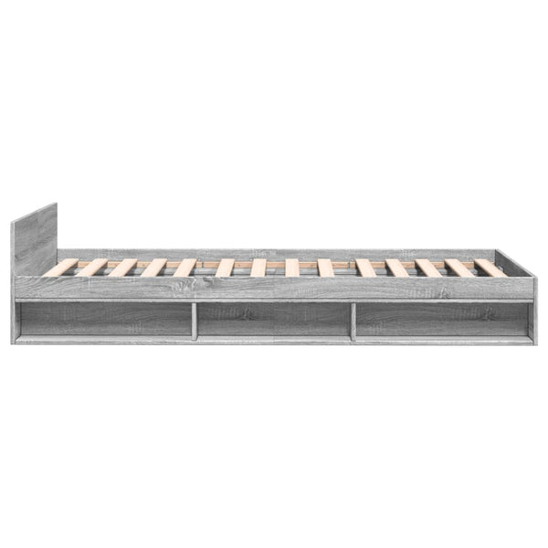 vidaXL Bed Frame with Drawer Sonoma Grey 75x190 cm Engineered Wood