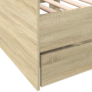 vidaXL Day Bed with Drawers without Mattress Sonoma Oak 100x200 cm