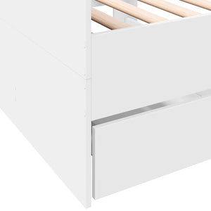 vidaXL Daybed with Drawers without Mattress White 90x200 cm