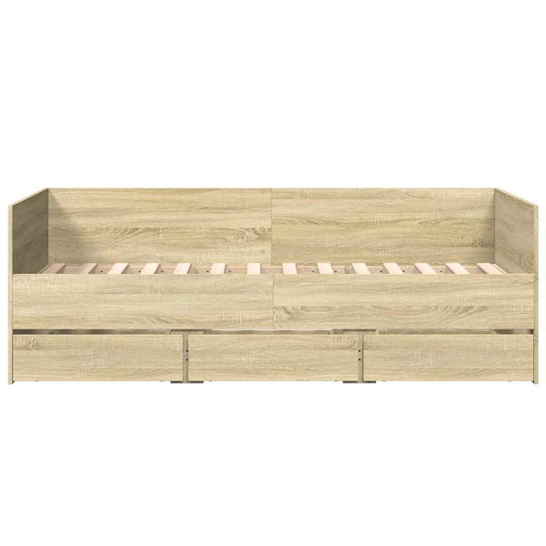 vidaXL Day Bed with Drawers without Mattress Sonoma Oak 90x190 cm