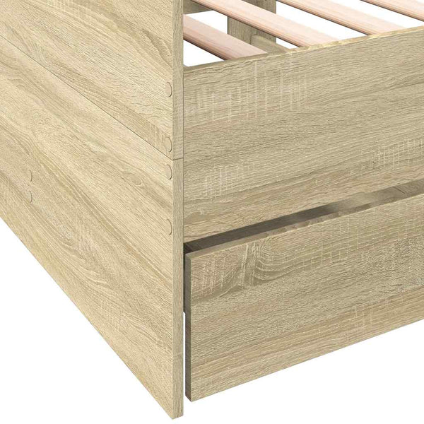 vidaXL Day Bed with Drawers without Mattress Sonoma Oak 90x190 cm
