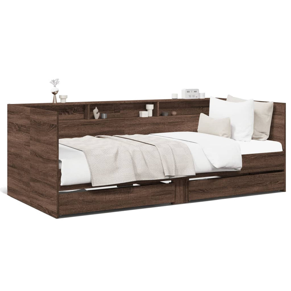 vidaXL Day Bed with Drawers without Mattress 100x200 cm