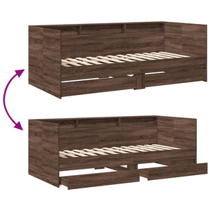 vidaXL Day Bed with Drawers without Mattress 100x200 cm