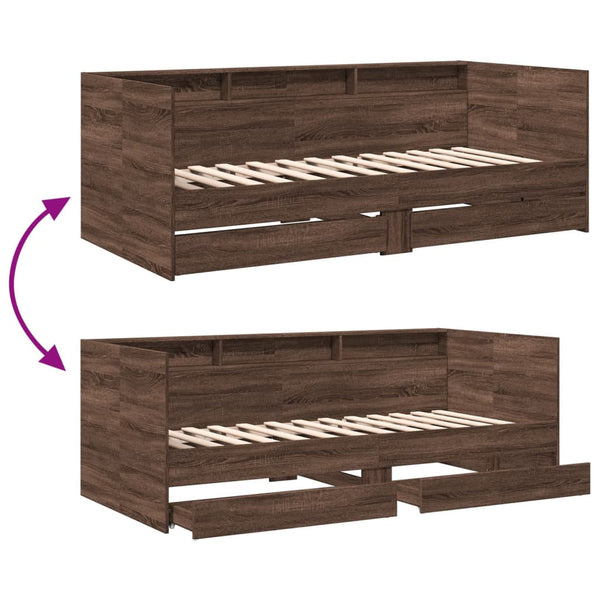 vidaXL Day Bed with Drawers without Mattress 75x190 cm
