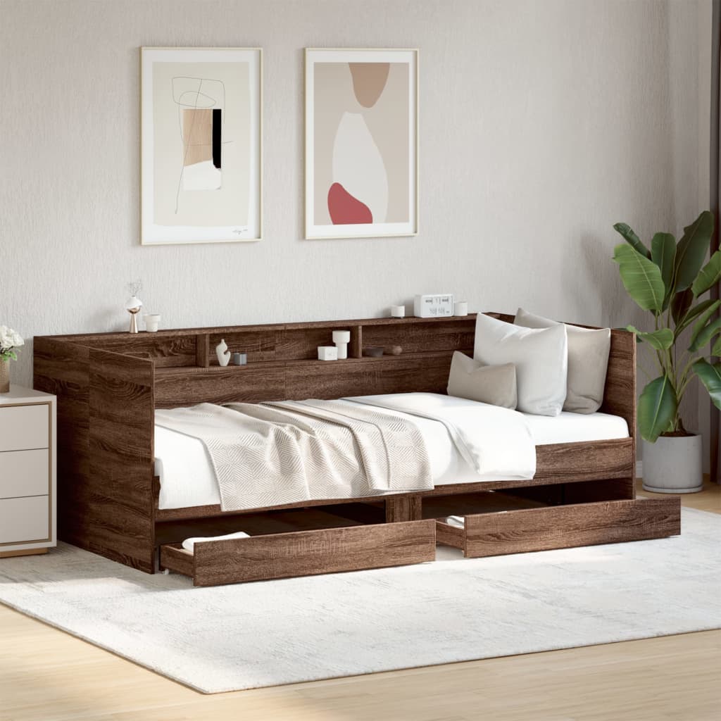 vidaXL Day Bed with Drawers without Mattress 75x190 cm
